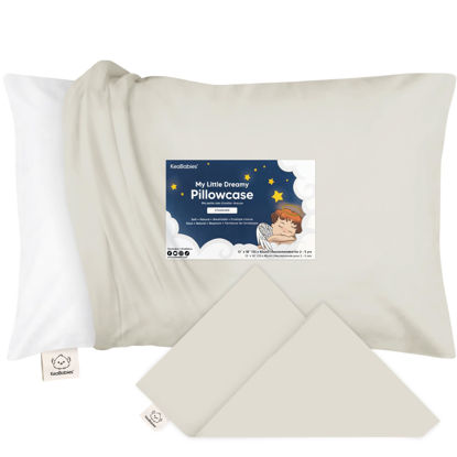 Picture of KeaBabies Toddler Pillowcase for 13X18 Pillow - Organic Toddler Pillow Case for Boy, Kids - 100% Natural Cotton Pillowcase for Miniature Sleepy Pillows - Pillow Sold Separately (Pearl Gray)