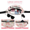 Picture of MAXTOP Crossbody Carnation Fanny Pack with 4-Zipper Pockets, Gifts for Women To Enjoy Sports Yoga Festival Workout Traveling Running Casual Hands-Free Wallets Waist Pack Belt Bag Carrying All Phones