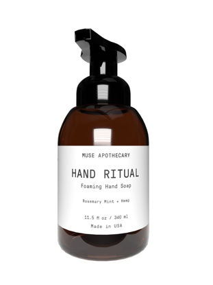 Picture of Muse Bath Apothecary Hand Ritual - Aromatic and Nourishing Foaming Hand Soap, Infused with Natural Aromatherapy Essential Oils - USDA Certified Biobased - 11.5 oz, Rosemary Mint + Hemp