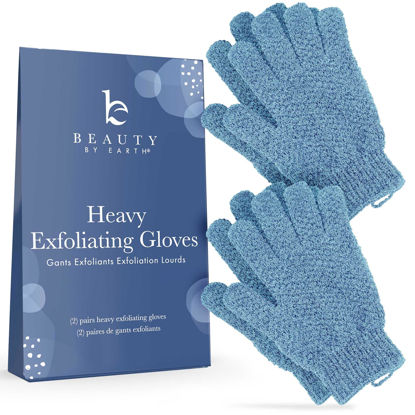 Picture of Exfoliating Glove (4 Pcs, 2 Pairs) - Heavy Exfoliate Glove for Dead Skin Bath Exfoliating Gloves for Shower Spa Massage & Body Scrub - Shower Gloves Exfoliating for Women & Men