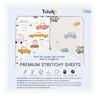 Picture of TotAha Premium Soft Pack n Play Sheets, Super Stretchy Jersey Knit Mini Crib Sheets Fitted, Silky Comfort Pack and Play Mattress Sheets, 2 Pack (Red & Blue Transportation)