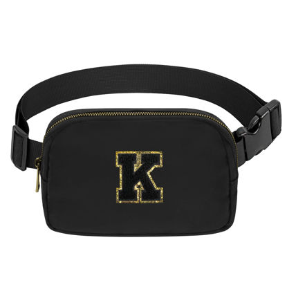 Picture of Birthday Gifts Initial Letter Waist Pack Personalized Gift for 8 9 10 11 12 Year old Girls Teen Cute Gifts Mini Small Pack Black Letter K