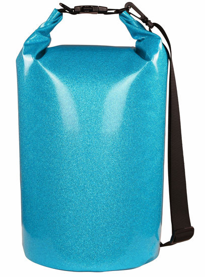 Picture of MARCHWAY Floating Waterproof Dry Bag Backpack 5L/10L/20L/30L/40L, Roll Top Sack Keeps Gear Dry for Kayaking, Rafting, Boating, Swimming, Camping, Hiking, Beach, Fishing (Shiny Blue, 5L)