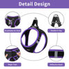 Picture of AMTOR Dog Harness with Leash Set,No Pull Adjustable Reflective Puppy Harness with Padded Vest for Extra-Small/Small Medium Large Dogs and Cats(Black/Purple)