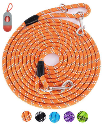 Picture of Long Rope Leash for Dog Training 10FT 16FT 30FT 50FT 100FT, Reflective Threads Check Cord Recall Training Dog Lead for Large Medium Small Dogs, Dog Tie-Out Cable for Playing, Camping, or Yard