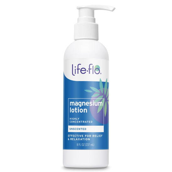 Picture of Life-flo Magnesium Lotion, Unscented Body Lotion, Relief and Relaxation w/Magnesium Chloride from Zechstein Seabed, Dermatologist Tested, Hypoallergenic, 60-Day Guarantee, Not Tested on Animals, 8oz