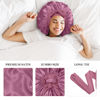 Picture of 3Pcs Satin Bonnet Silk Bonnet for Sleeping, Extra Large Hair Bonnets for Sleeping with Tie Band Braids showercap