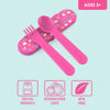 Picture of Bentgo Kids Utensil Set - Reusable Plastic Fork, Spoon & Storage Case BPA-Free Materials, Easy-Grip Handles, Dishwasher Safe Ideal for School Lunch, Travel, Outdoors (Rainbows and Butterflies)