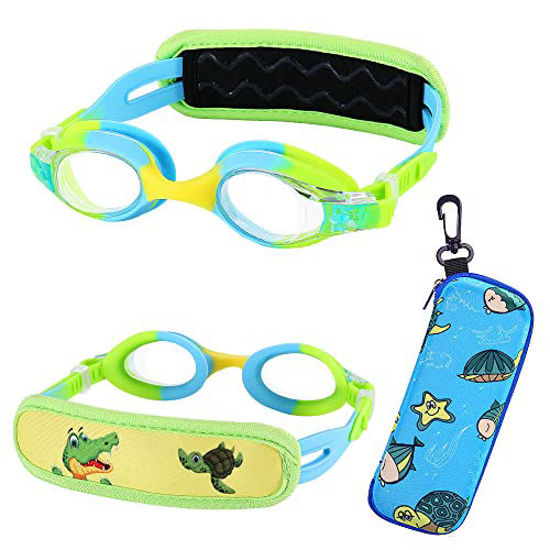 Picture of RUIGAO Toddler Goggles 2 Year old, Toddler Swim Goggles No Hair Pull, Baby Goggles for infant 12-24 months