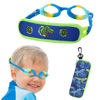 Picture of RUIGAO Toddler Goggles Age 3-5, Toddler Swim Goggles No Hair Pull, Green Dino Goggles for kids