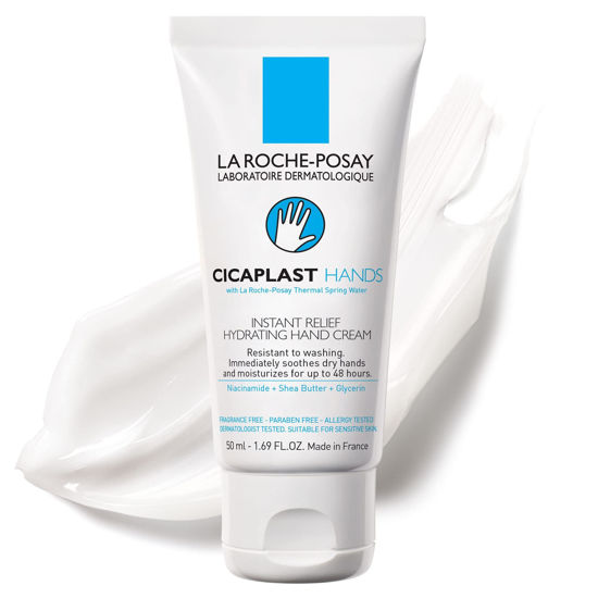 Picture of La Roche-Posay Cicaplast Hand Cream, Instant Relief Moisturizing Dry Hands Shea Butter Lotion for Dry Cracked Hands, Non Greasy, Fragrance Free, 1.69 Fl Oz (Pack of 1)