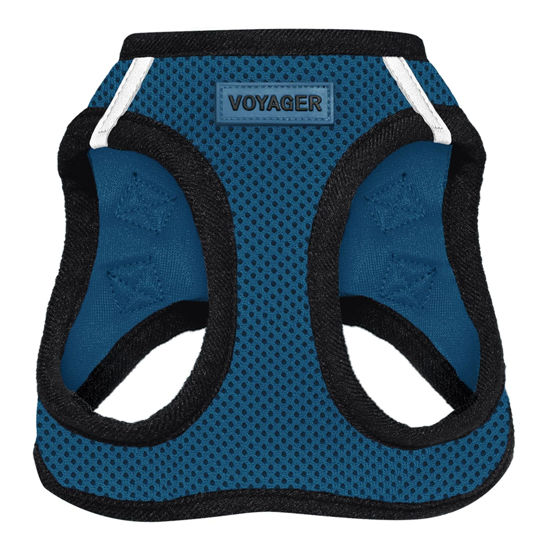 Picture of Voyager Step-in Air Dog Harness - All Weather Mesh Step in Vest Harness for Small and Medium Dogs and Cats by Best Pet Supplies - Harness (Blue/Black Trim), XS (Chest: 13-14.5")