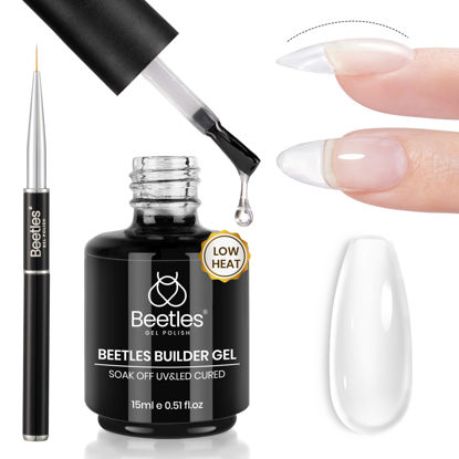 Picture of Beetles Low Heat Builder Gel 7 in 1 Gel Polish 15 ml Clear Builder Strengthener Gel with Detachable Liner Nail Brush for structure gel for nails Art Design Holiday Gift for Women