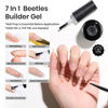 Picture of Beetles Low Heat Builder Gel 7 in 1 Gel Polish 15 ml Clear Builder Strengthener Gel with Detachable Liner Nail Brush for structure gel for nails Art Design Holiday Gift for Women