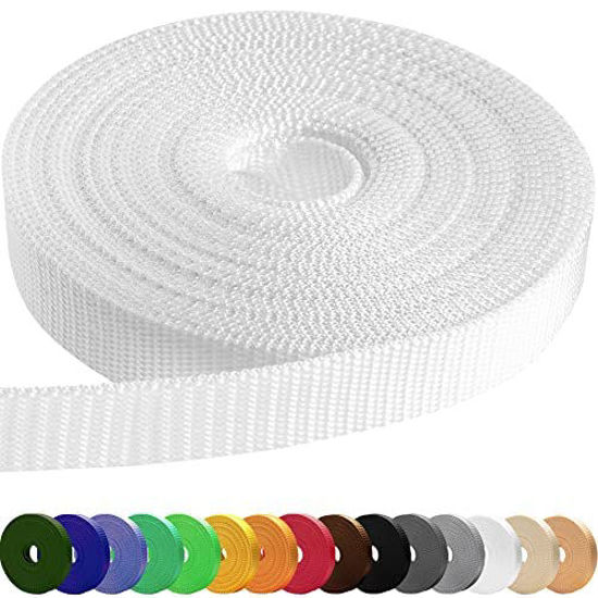 Picture of TECEUM 1 Inch Webbing - White - 10 Yards - 1” Webbing for Climbing Outdoors Indoors Crafting DIY nw