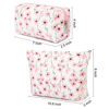 Picture of SOIDRAM 2 Pieces Makeup Bag Large Floral Cosmetic Bag White Capacity Canvas Travel Toiletry Bag Organizer Cute Makeup Brushes Aesthetic Accessories Storage Bag for Women