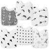 Picture of Zainpe 6Pcs Snap Muslin Bibs for Boys Girls Cotton Baby Bibs Machine Washable Adjustable Unisex Burp Cloths with 6 Absorbent Soft Layers for Newborns Toddlers Infants 3 to 36 Months Drooling Teething