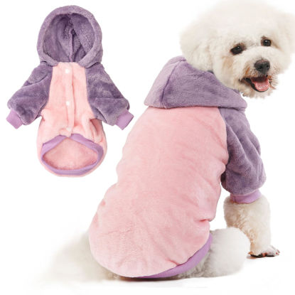 Picture of Dog Hoodie Sweater, Dog Clothes, Dog Coat, Dog Jacket for Small or Medium Dogs Boy or Girl, Ultra Soft and Warm Cat Pet Sweaters (Pink Body, X-Small)