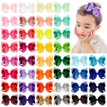 Picture of 40PCS 4.5 Inch Hair Bows for Girls Grosgrain Ribbon Toddler Hair Accessories with Alligator Clips for Toddlers Baby Girls Kids