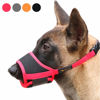 Picture of HEELE Dog Muzzle Nylon Soft Muzzle Anti-Biting Barking Secure,Mesh Breathable Pets Muzzle for Small Medium Large Dogs Red,Size M