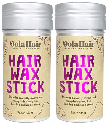 Picture of Dolahair Hair Wax Stick for Flyaways, Smoothing, and Slick Back - Hair Pomade for Women and Kids (2 Pack)