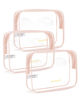 Picture of BAGSMART Clear Toiletry Bag, 3 Pack TSA Approved Travel Toiletry bag Carry on Travel Accessories Bag Airport Airline Quart Size Bags Water Repellent Makeup Cosmetic Bag for Women (Nude Pink-3pcs)