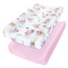 Picture of Changing Pad Cover for Girls 2 Pack, Lovely Print Soft Diaper Change Table Sheets, Fit 32"x16" Contoured Pad, Comfy Cozy 2-Pack Cradle Sheets,Floral