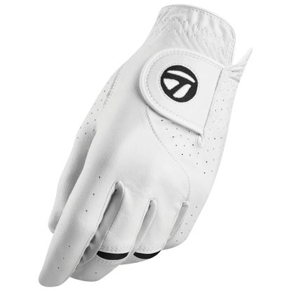 Picture of TaylorMade Stratus Tech Cadet Glove (White, Medium/Large), White(Medium/Large, Worn on Left Hand)