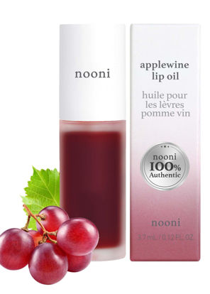 Picture of NOONI Korean Lip Oil - Applewine | Moisturizing, Softening and Tinting for Dry Lips with Apple Seed Oil, Long Lasting, Glass Skin Look, 0.12 Fl. Oz. (Deep Red)