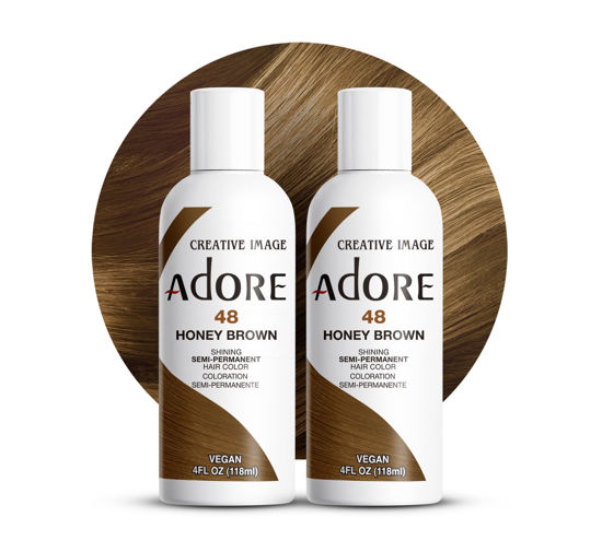 Picture of Adore Semi Permanent Hair Color - Vegan and Cruelty-Free Brown Hair Dye - 4 Fl Oz - 048 Honey Brown (Pack of 2)