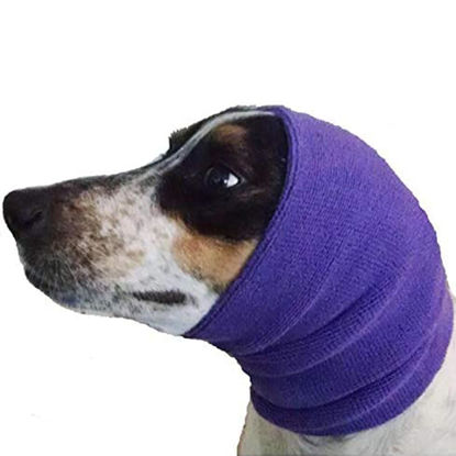 Picture of Happy Hoodie The Original Dog & Cat Calming Band, Anxiety Relief/Noise Protection-Grooming-Thunder-Fireworks (Large, Purple)