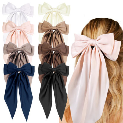 Picture of Hair Ribbon Clips with Long Tails - 8 PCS Cute Vintage Accessories for Women and Girls