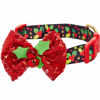 Picture of Blueberry Pet Christmas Holly Adjustable Dog Collar with Stunning Bowtie Décor, Small, Neck 12"-16"