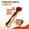 Picture of Nylabone Power Chew Basted Blast Dual Flavored Dog Chew Toys for Aggressive Chewers - Durable Dog Bones with 2 Layers of Flavor - Bacon and Steak Flavor, X-Large/Souper (1 Count)