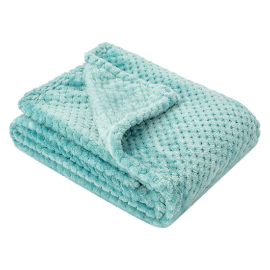 Picture of Fuzzy Blanket or Fluffy Blanket for Baby, Soft Warm Cozy Coral Fleece Toddler, Infant or Newborn Receiving Blanket for Crib, Stroller, Travel, Decorative (28Wx40L, XS-Blue Bell)