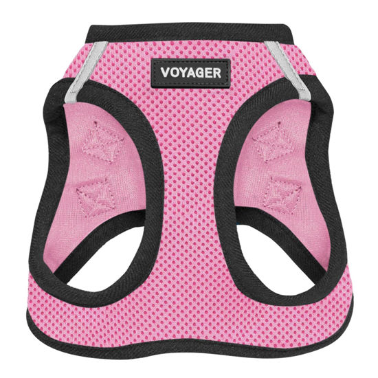 Picture of Voyager Step-in Air Dog Harness - All Weather Mesh Step in Vest Harness for Small and Medium Dogs and Cats by Best Pet Supplies - Harness (Pink/Black Trim), M (Chest: 16-18")