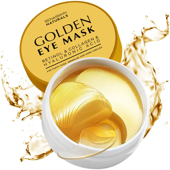 Picture of Enaskin Naturals Under Eye Patches Dark Circles Under Eye Masks for Puffiness - 24K Gold Eye Gel Pads Retinol Collagen Hyaluronic Acid Moisturizing & Reducing Wrinkles (24K Gold)