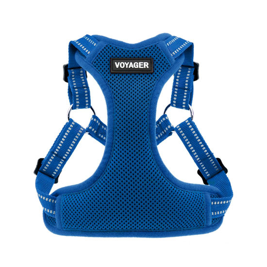 Picture of Best Pet Supplies Voyager Adjustable Dog Harness with Reflective Stripes, Heavy-Duty Full Body No Pull Vest with Leash D-Ring, Breathable All-Weather - Harness (Royal Blue), S (Chest: 15 - 18")