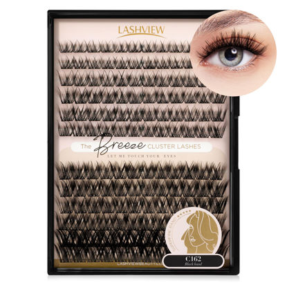 Picture of LASHVIEW Cluster Lashes DIY Cluster Eyelash Extensions Mega Volume Reusable Individual Lashes Cluster Volume Look Super Thin Band & Soft(C162,D-mix)