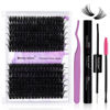 Picture of DIY lash Extension Kit 60D+80D Lash Cluster Kit with 240 PCS C/D Curl 16-20mm Mixed,Individual Lashes Clusters Lash Band and Seal Cluster Lash Applicator Individual Lashes Kit(60P/80P D16-20mm Kit)