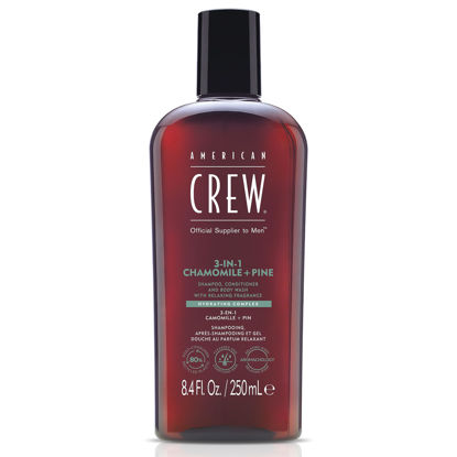 Picture of AMERICAN CREW 3-IN-1 CHAMOMILE + PINE Shampoo, Conditioner and Body Wash, 8.4 Fl Oz (Pack of 1)