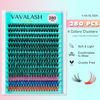 Picture of VAVALASH DIY Lash Extension Kit 280 PCS 40D Colored Individual Cluster Lashes Kit D Curl Lash Clusters, Lash Bond and Seal, Lash Tweezer for DIY at Home Wispy False Lashes (40D-9-16MIX Color Kit)