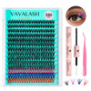 Picture of VAVALASH DIY Lash Extension Kit 280 PCS 30D Colored Individual Cluster Lashes Kit D Curl Lash Clusters, Lash Bond and Seal, Lash Tweezer for DIY at Home Wispy False Lashes (30D-9-16MIX Color Kit)