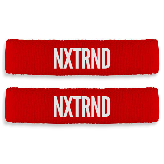 Picture of Nxtrnd Bicep Bands for Football, Slim Arm Sweat Bands, Sold as a Pair (Red) One Size Fits Most