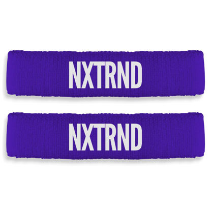 Picture of Nxtrnd Bicep Bands for Football, Slim Arm Sweat Bands, Sold as a Pair (Purple) One Size Fits Most