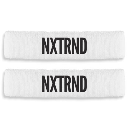 Picture of Nxtrnd Bicep Bands for Football, Slim Arm Sweat Bands, Sold as a Pair (White) One Size Fits Most