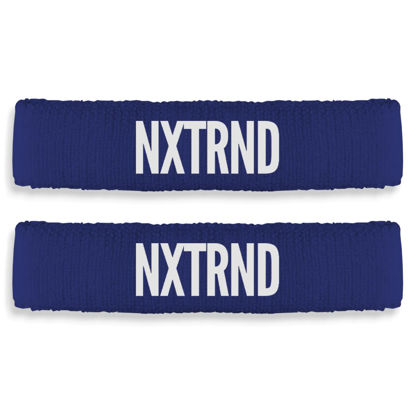 Picture of Nxtrnd Bicep Bands for Football, Slim Arm Sweat Bands, Sold as a Pair (Navy Blue) One Size Fits Most