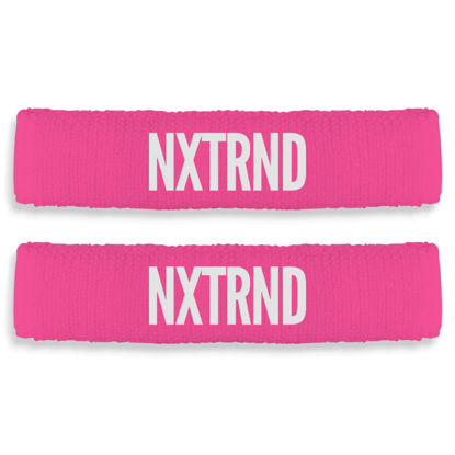 Picture of Nxtrnd Bicep Bands for Football, Slim Arm Sweat Bands, Sold as a Pair (Pink) One Size Fits Most