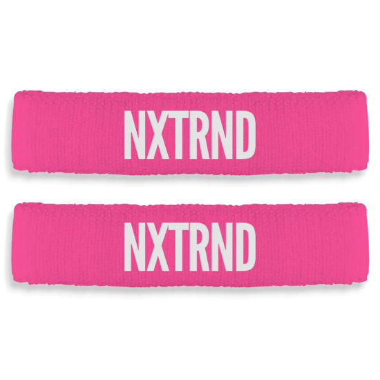 Picture of Nxtrnd Bicep Bands for Football, Slim Arm Sweat Bands, Sold as a Pair (Pink) One Size Fits Most