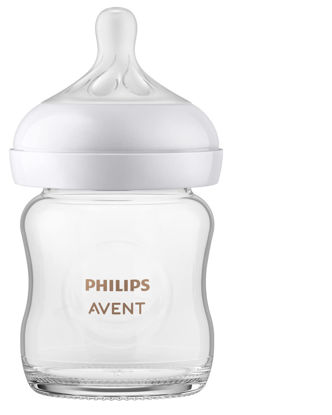 Picture of Philips AVENT Glass Natural Baby Bottle with Natural Response Nipple, Clear, 4oz, 1pk, SCY910/01